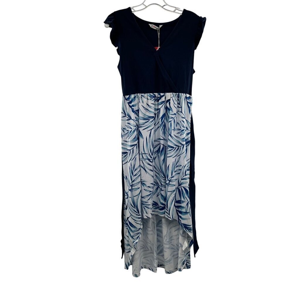PatPat Women's Belted Hi Low Dress Blue/White Size Large New